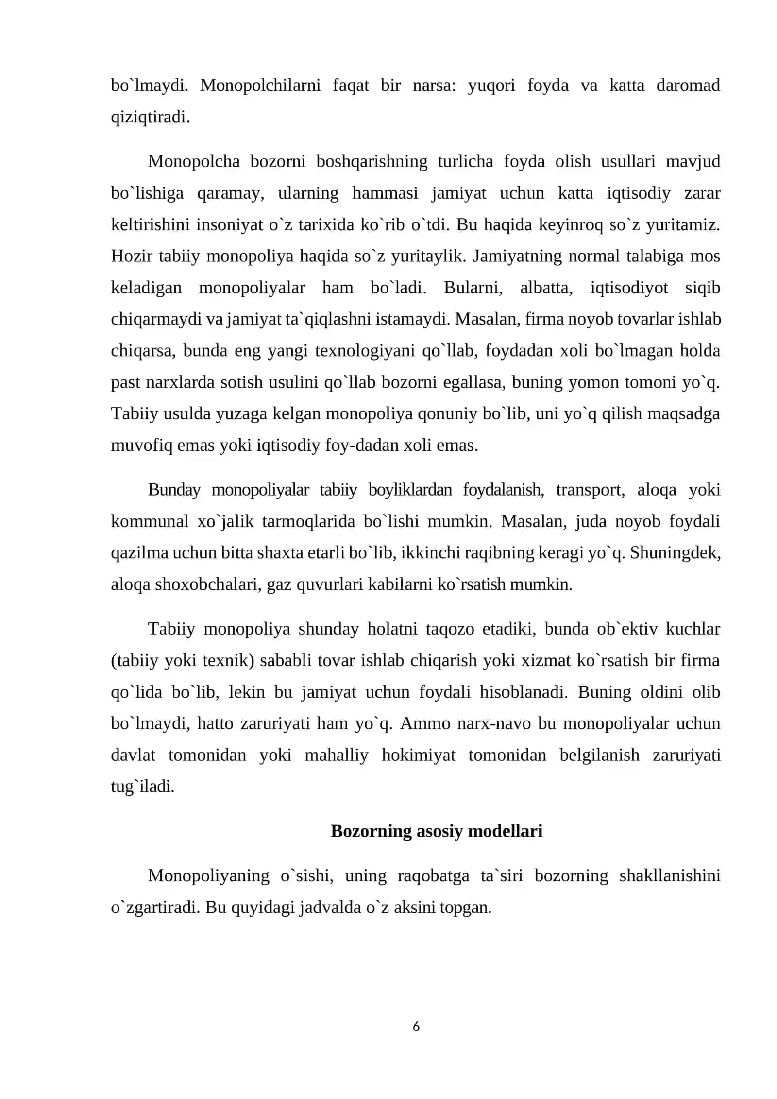 Raqobatlashmagan bozor sharoitida monopol narx belgilash va bozor hokimyati 4