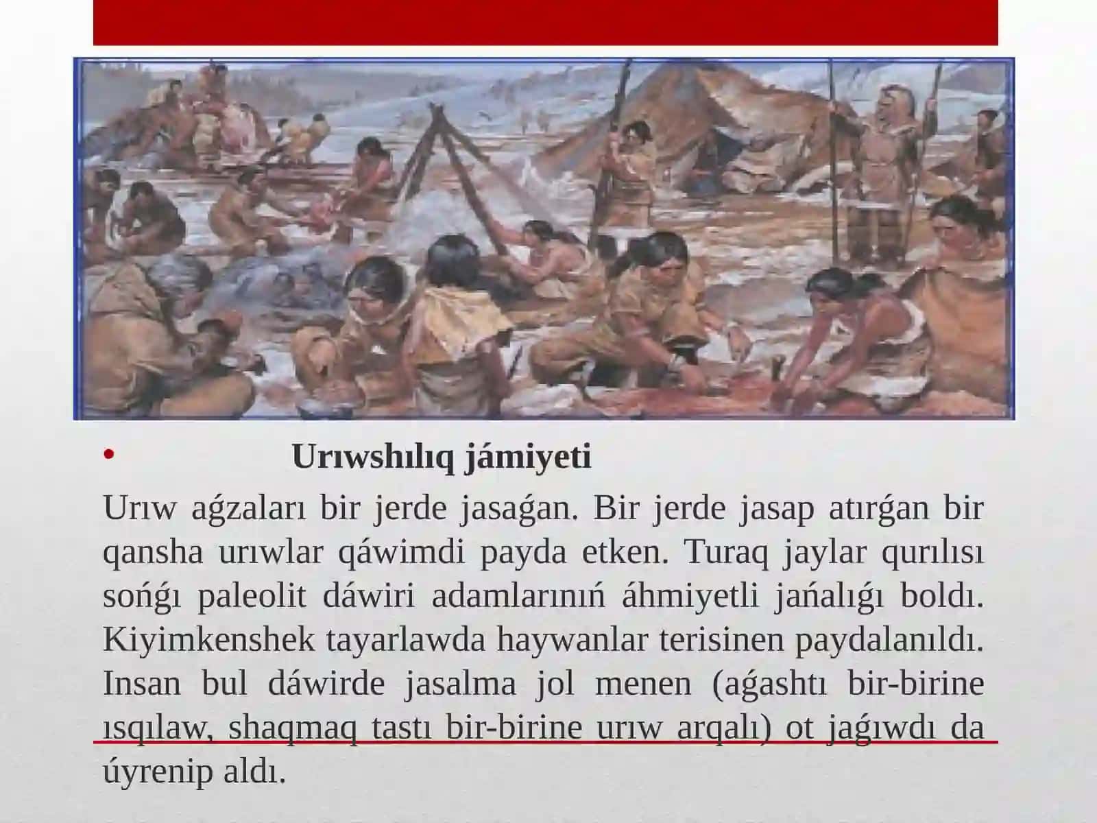 Áyyemgi tas dáwirinde ómir sharayatınıń rekonstrukciyası 4