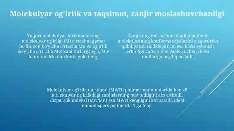 Yuqori molekulyar birikmalar va eritmalarning xossalari 4