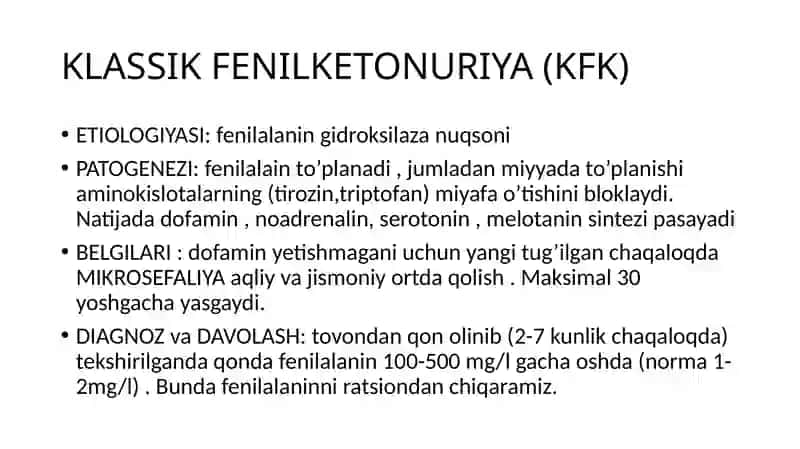 AMINOKISLOTALAR ALMASHINUVI TUG’MA KASALLIKLARI 4