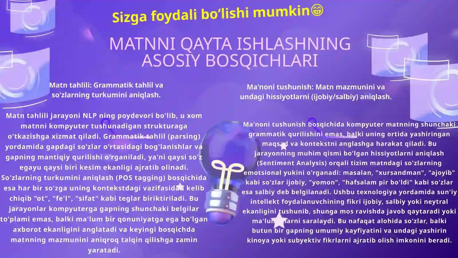 Sun’iy Intellekt va Tabiy Tilni Qayta Ishlash (NLP) mavzusida tayyor PowerPoint taqdimot. 4