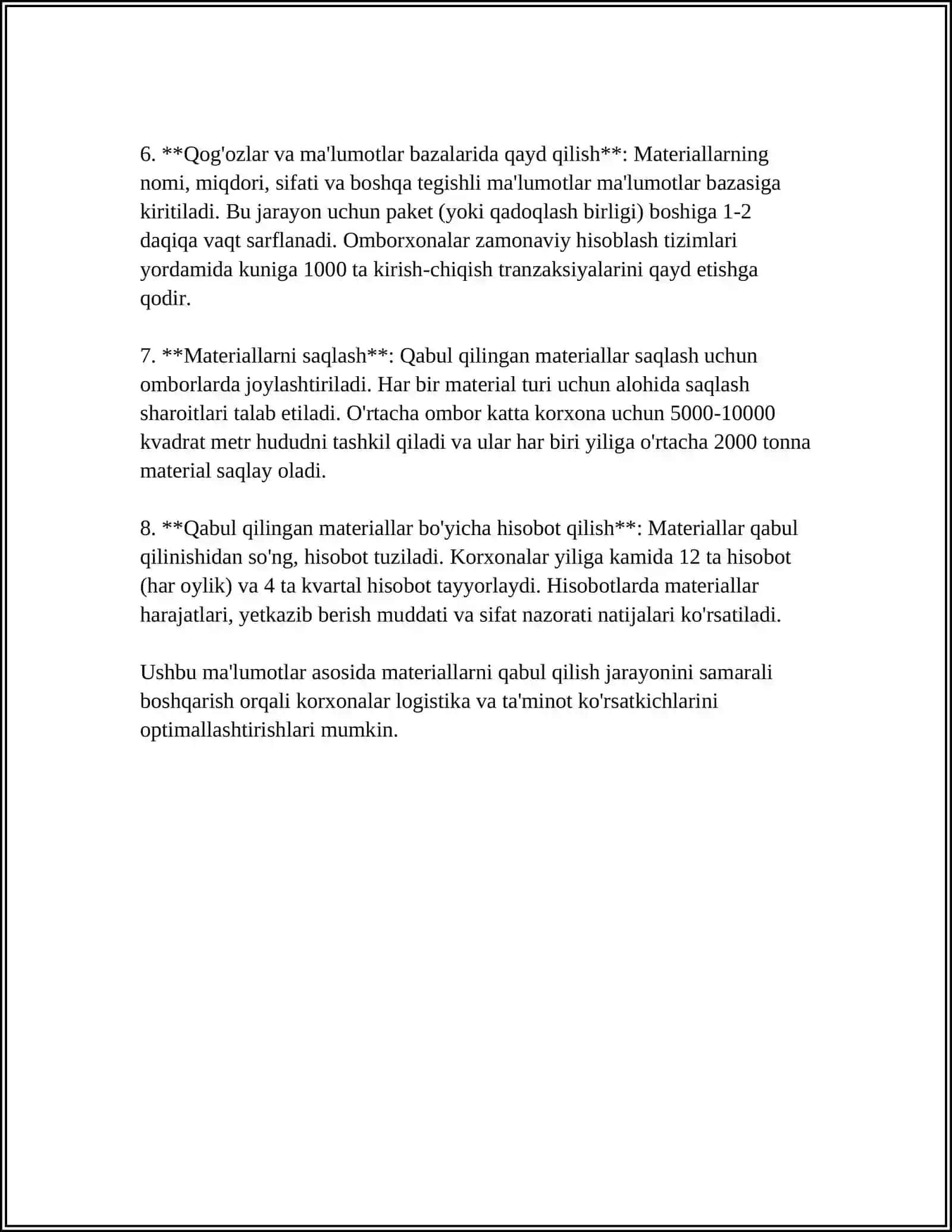 MATERIALLARNI ОMBОRLARDA HISОBGA ОLISH 4