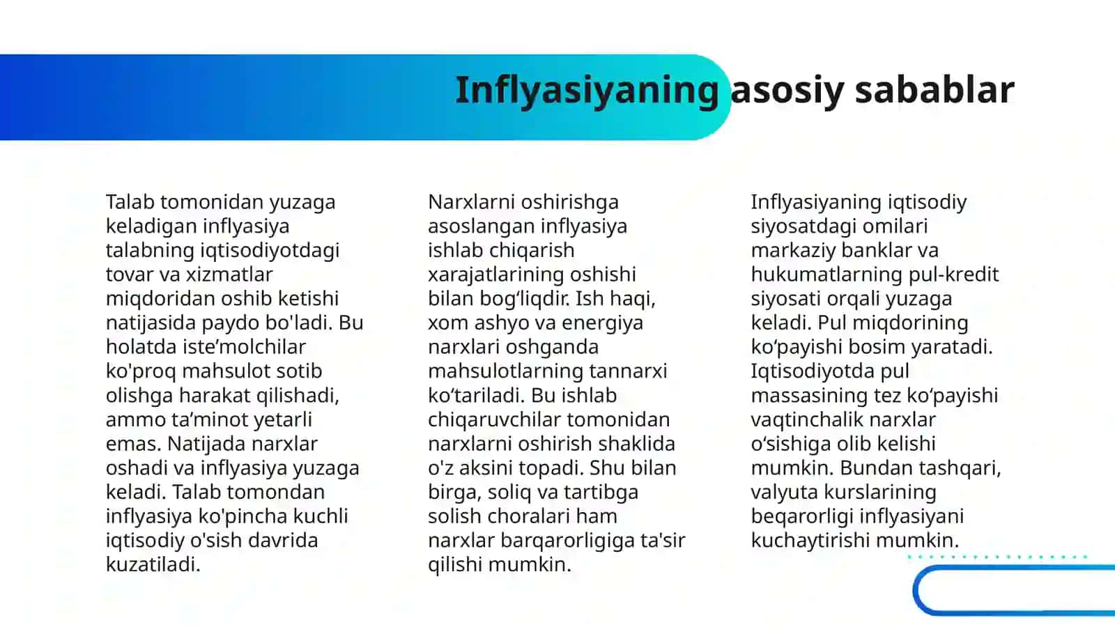 QISQA VA UZOQ MUDDATDA INFLYASIYA VA VALYUTA KURSI DINAMIKASI 4