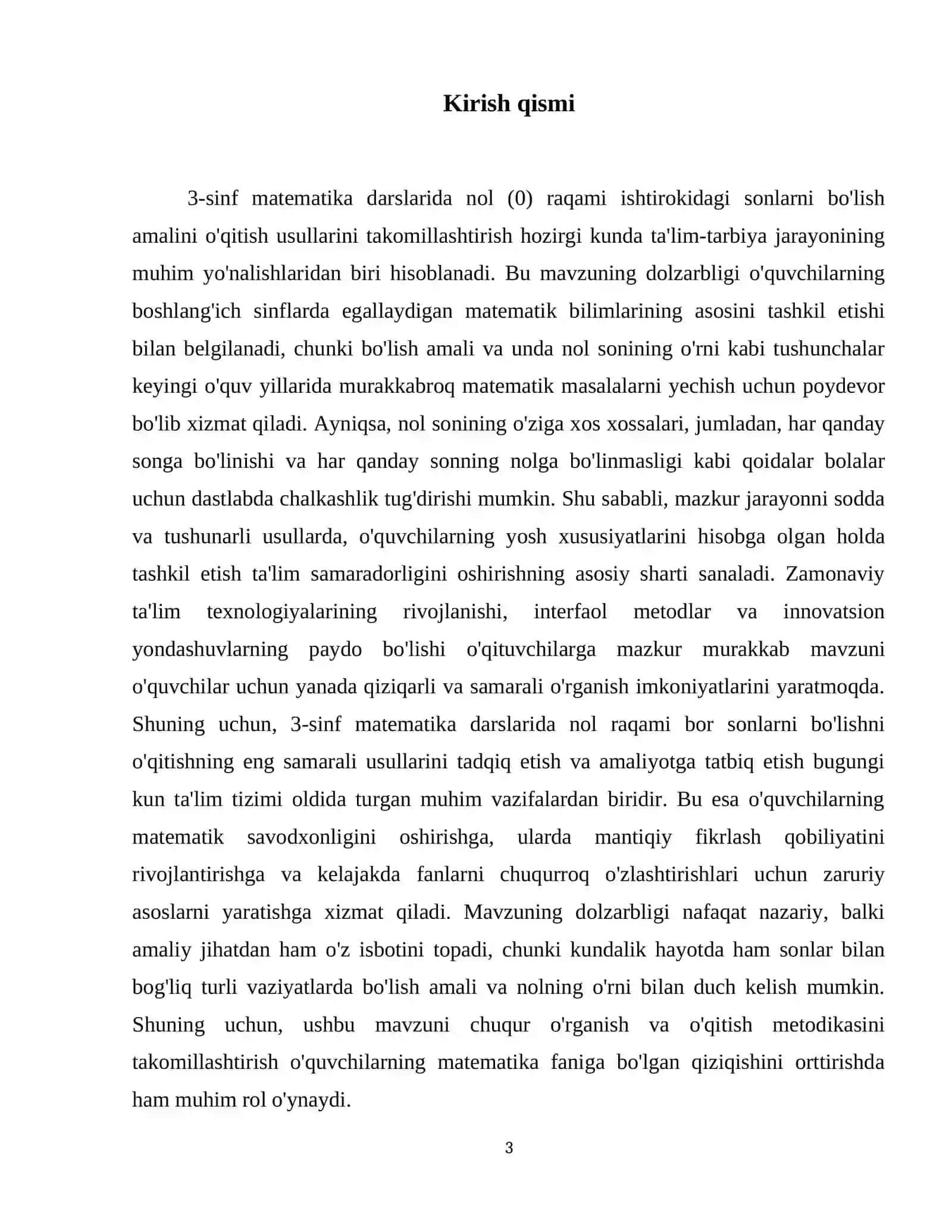 3 -sinf matematika darslarida o‘quvchilarni o'rtasida 0 raqami bor sonlarni bo'lish bilan tanishtirish usullari 4