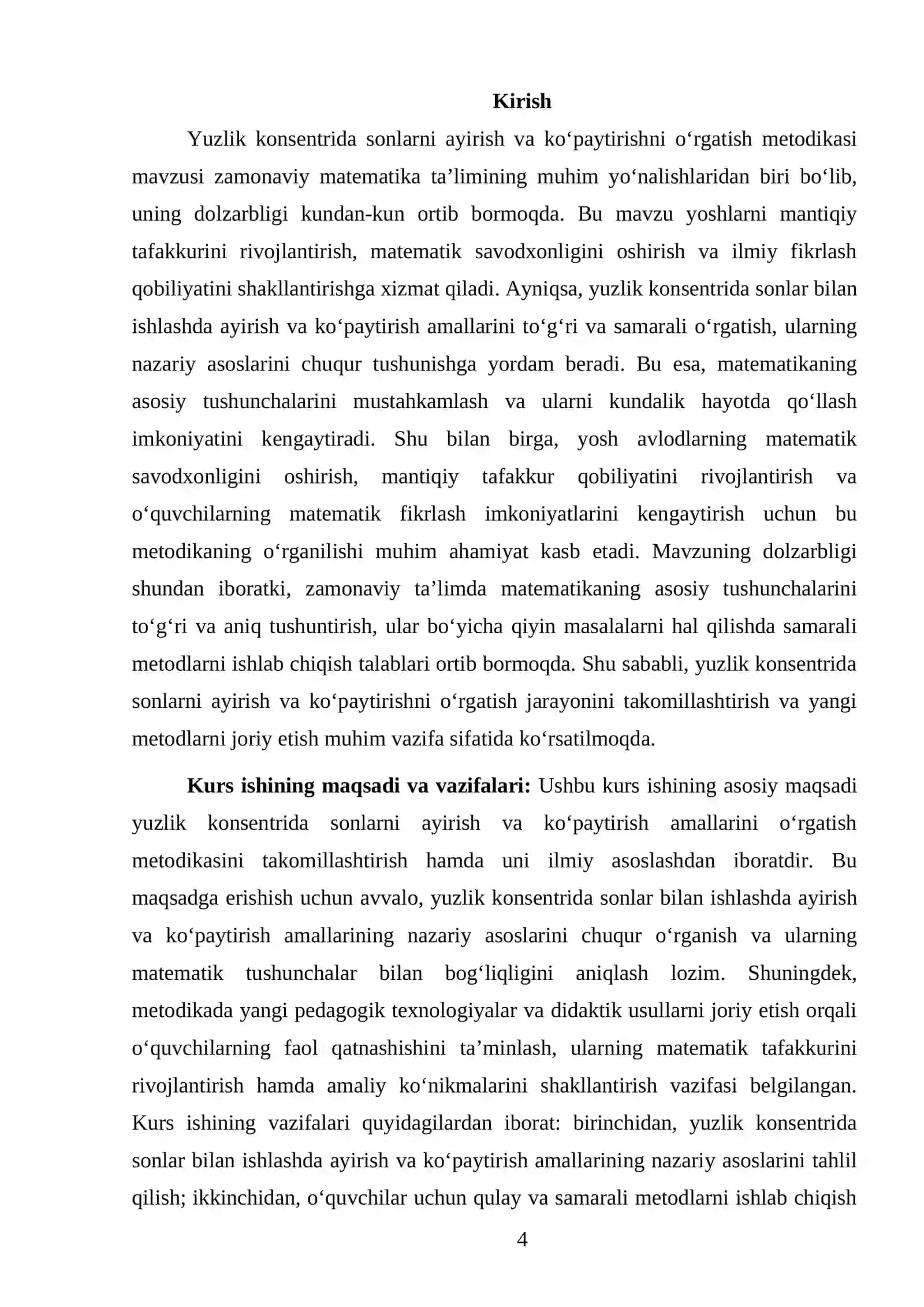 YUZLIK KONSENTRIDA SONLARNI AYIRISH VA KO'PAYTIRISHNI O'RGATISH METODIKASI 4