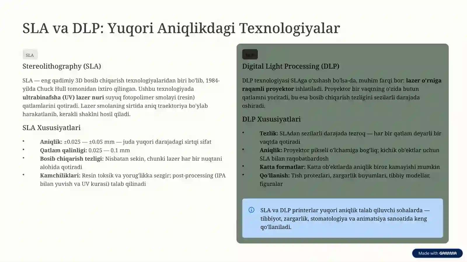 3D Printerlar: Turlari, Ishlash Prinsipi va Materiallar 4