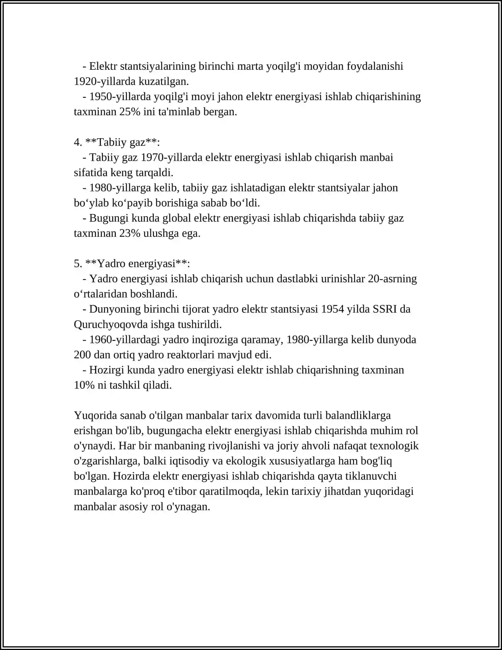 SANOAT ELEKTROENERGITIKASI RIVOJLANISH BOSQICHLARINING XUSUSIYATLARI 4