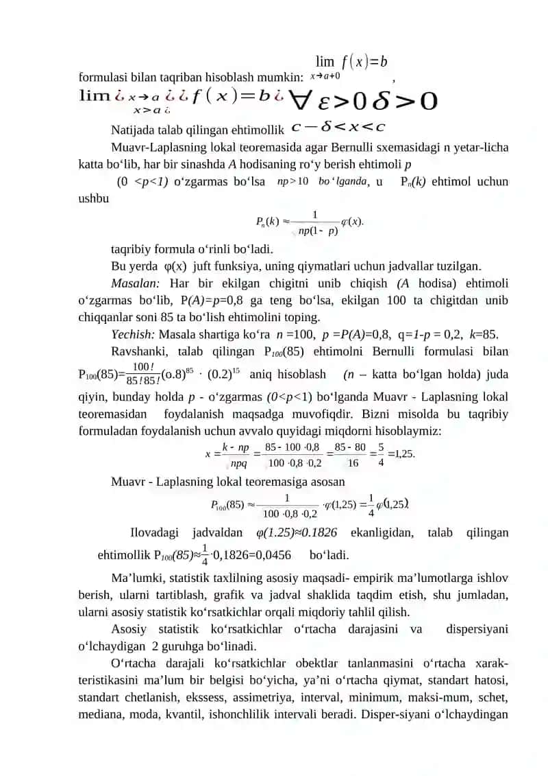 EKONOMETRIKADA EHTIMOLLAR NAZARIYASI VA MATEMATIK STATISTIKA 4
