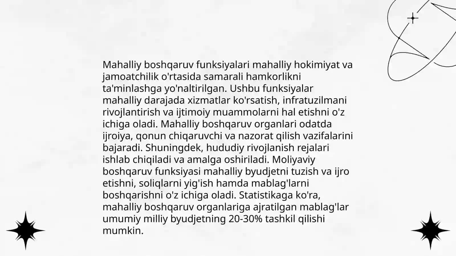 Mahalliy boshqaruvni tashkil etish. Tashkiliy shakllari va tuzilishi 4