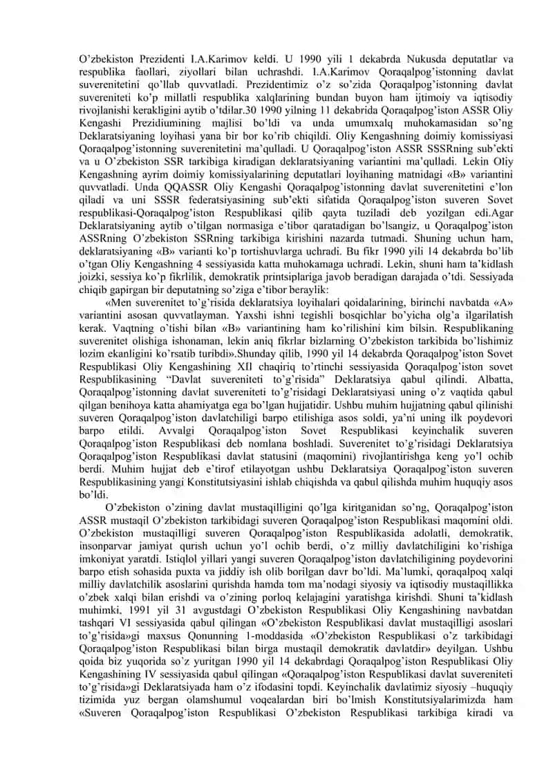 Qoraqalpog’iston Respublikasi davlatchiligi tarixi 4