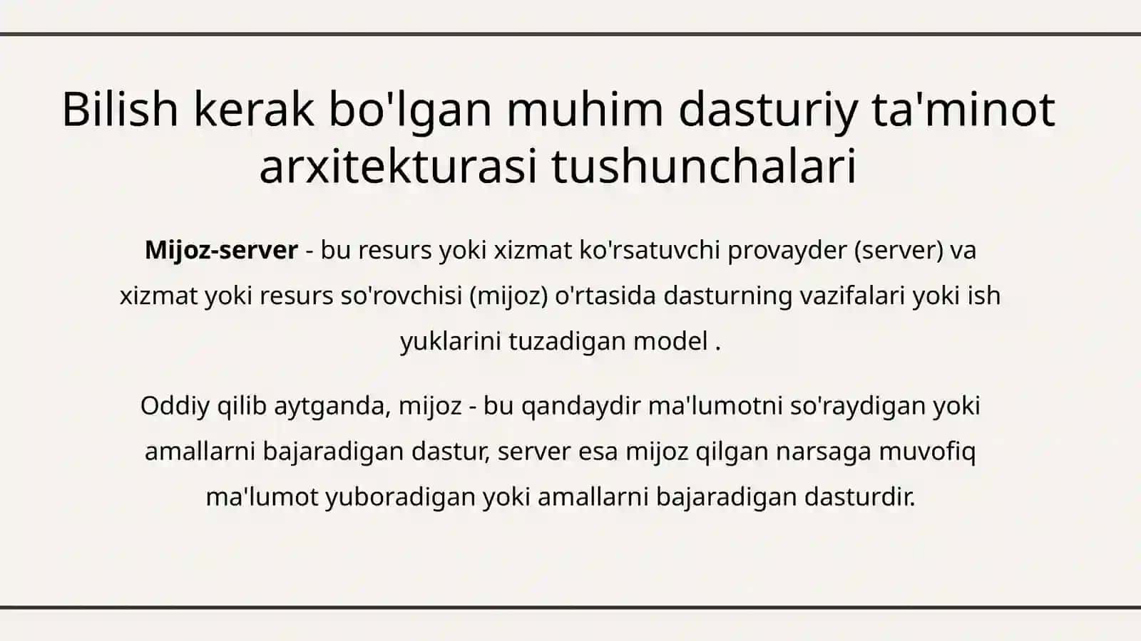 Dasturiy ta’minot arxitekturasi va arxitekturaviy loyihalash 4