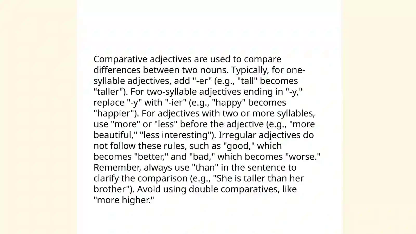Comparative and superlatives 4