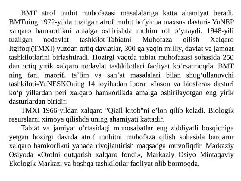 Ekologik monitoring. Atrof-muhitni muhofaza qilishda xalqaro hamkorlik 4