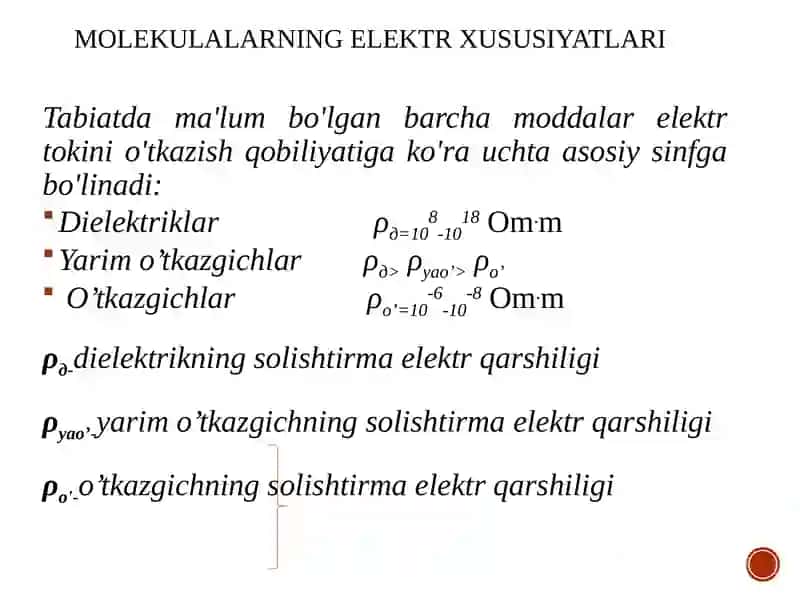 Dielektriklar va mоlеkulаlаrning elеktr хususiyatlаri 4