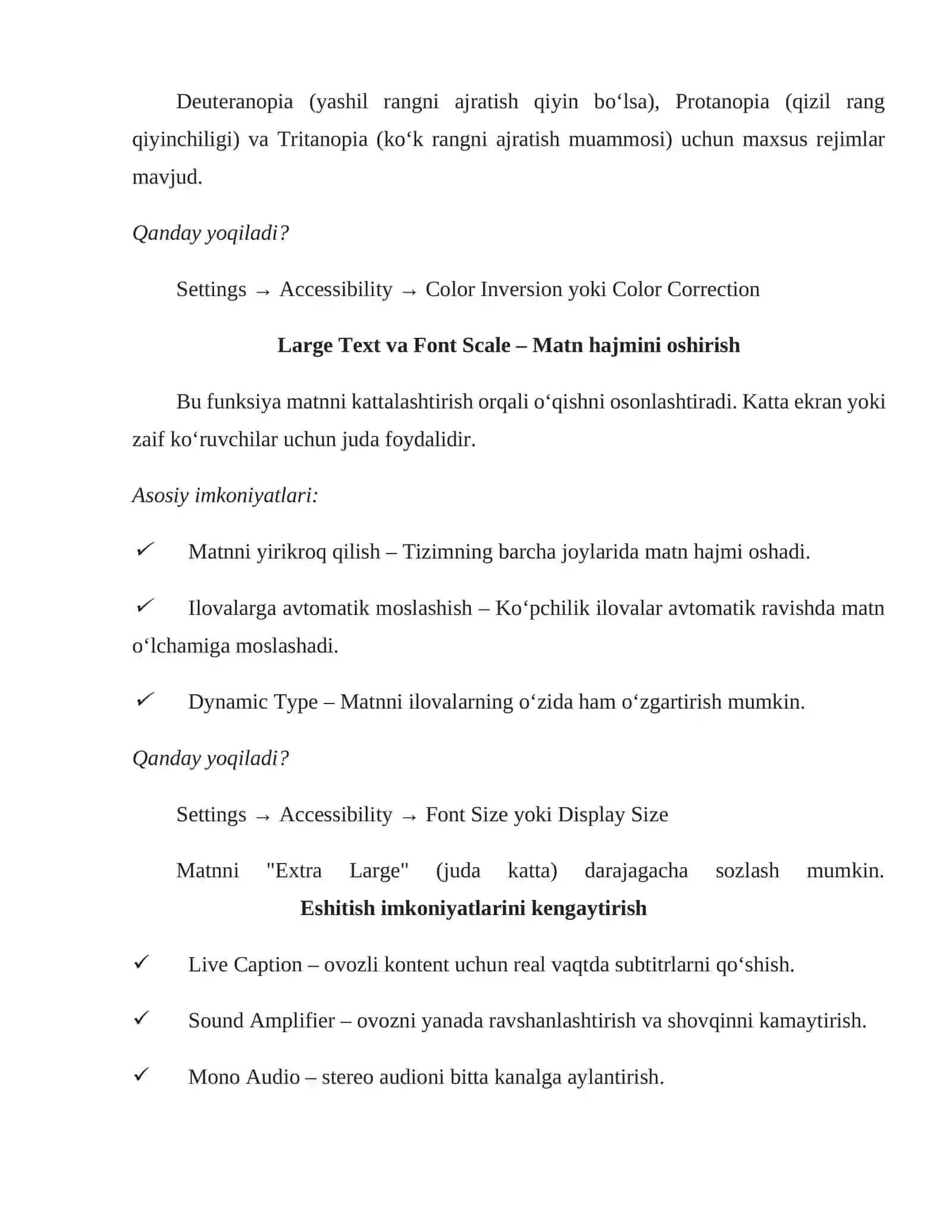 Accessibility va Android ilovalari uchun foydalanish qulayligi 4
