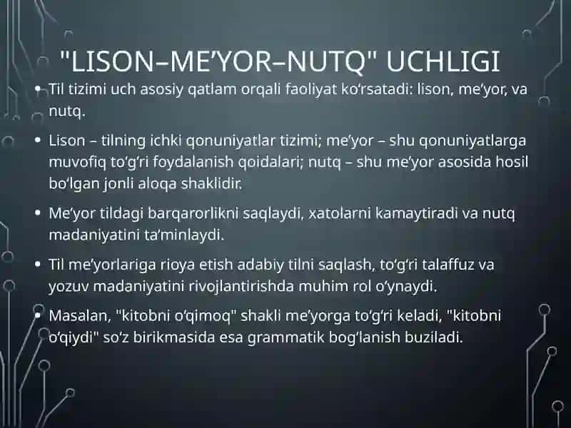 Tilning tarkibi. Lison va nutq 4