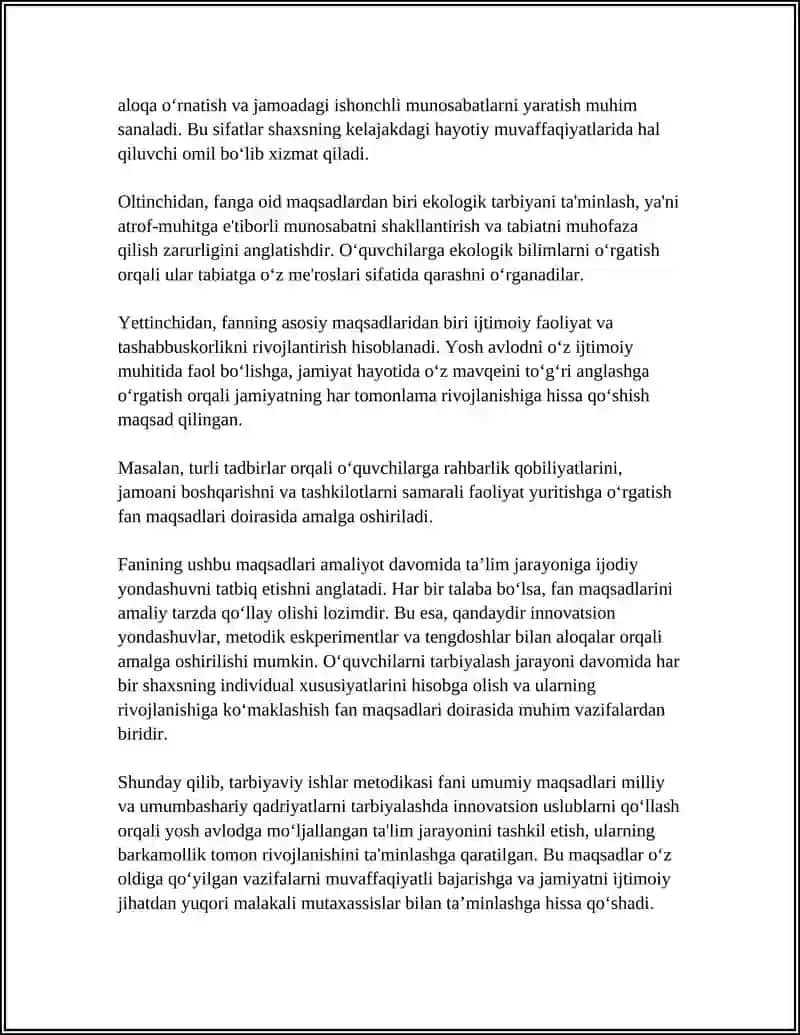 TARBIYAVIY ISHLAR METODIKASI FANINING MAQSAD VA VAZIFALARI 4