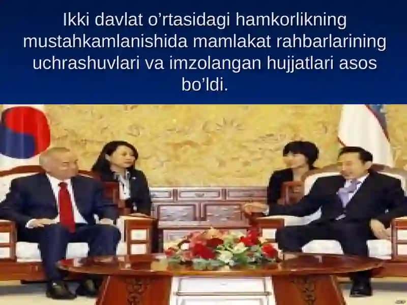 "O’zbekiston Respublikasining Janubiy Koreya bilan iqtisodiy, madaniy aloqalarini o’rganish uslubi" mavzusidagi bitiruv malakaviy ishi 4