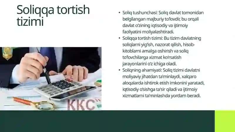 Soliqqatortish sohasidavakolatli organlar 4