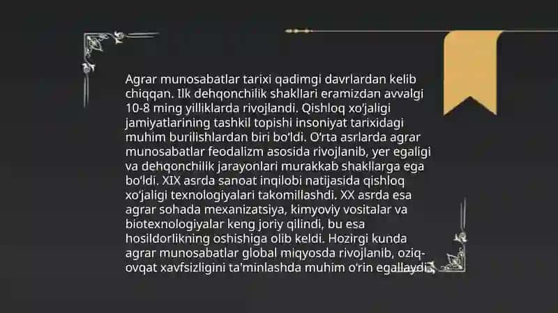 Agrar munosabatlar va ularning bozor tizimdagi oʻrni 4