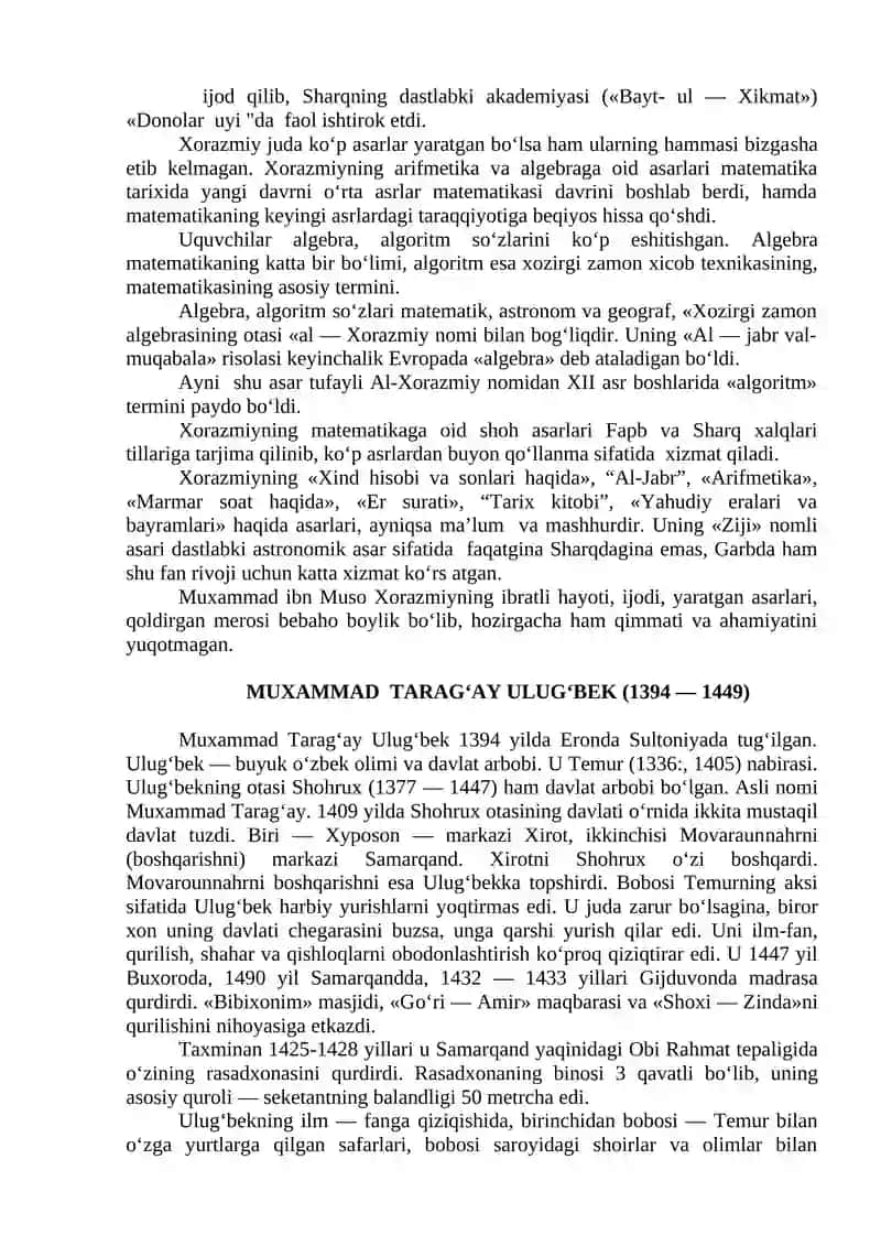 SHARQ MUTAFAKKIRLARINING ARIFMETIKA RIVOJIGA QO`SHGAN HISSASI HAQIDA 4