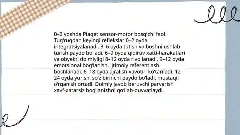 Turli yosh davrlaridagi Psixik rivojlanish mavzusida slayd 4