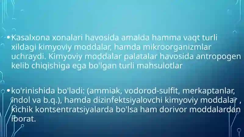 Kasalxonalar havo sifati tozaligini aniqlash 4