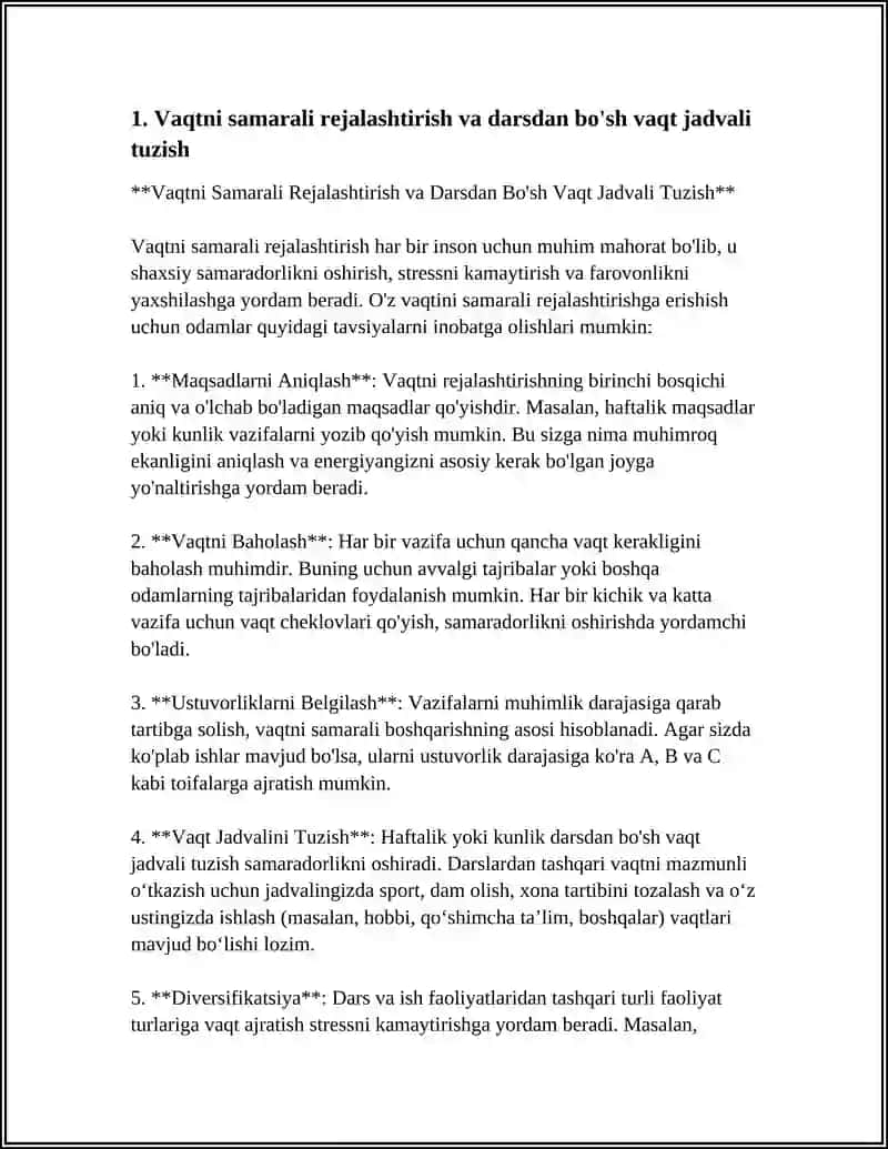 DARSDAN BOʻSH VAQTLARDA NAZORAT MEYORLARIGA TAYYORGARLIK 4
