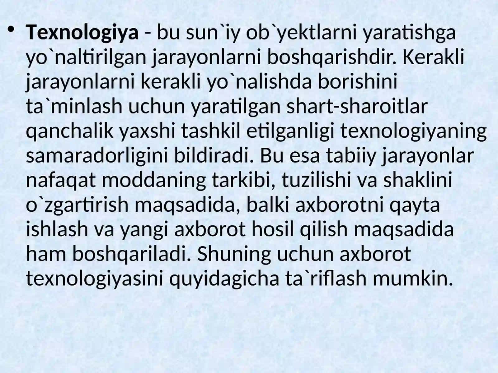 Sohada axborot texnologiyalari faniga kirish. Axborot kommunikatsion texnologiyalarining komponentalari 4