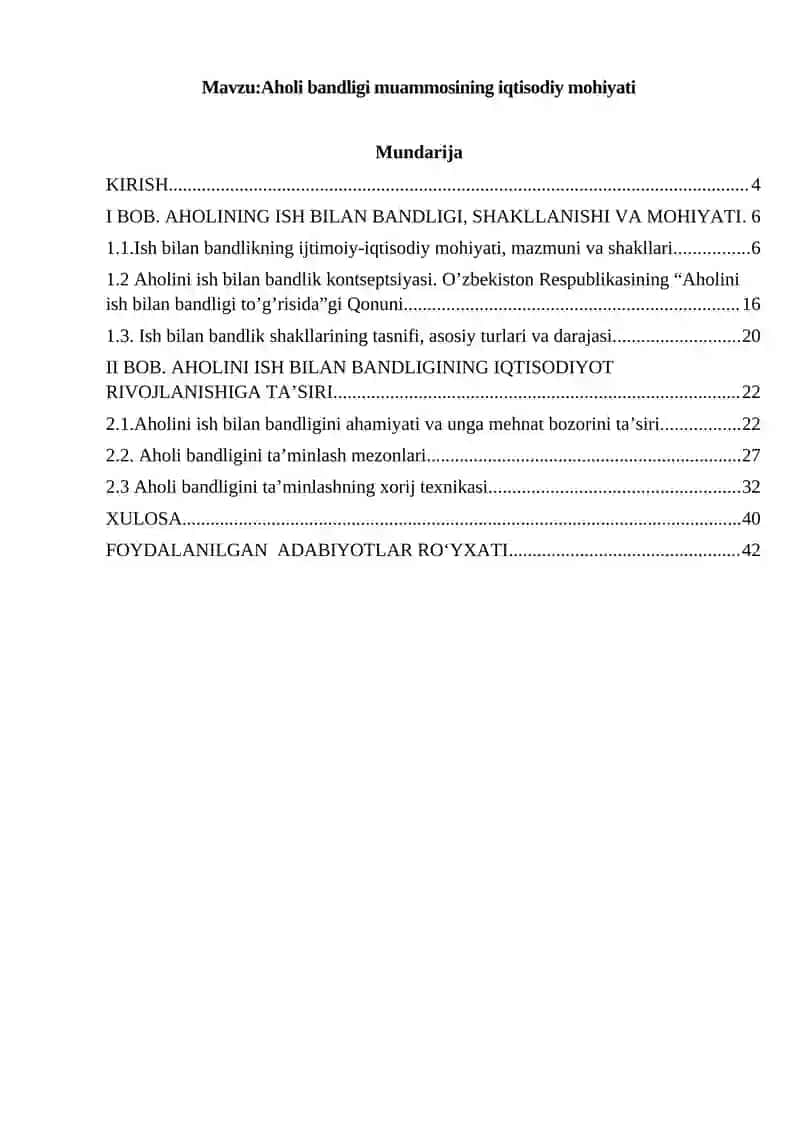 Aholi bandligi muammosining iqtisodiy mohiyati 4