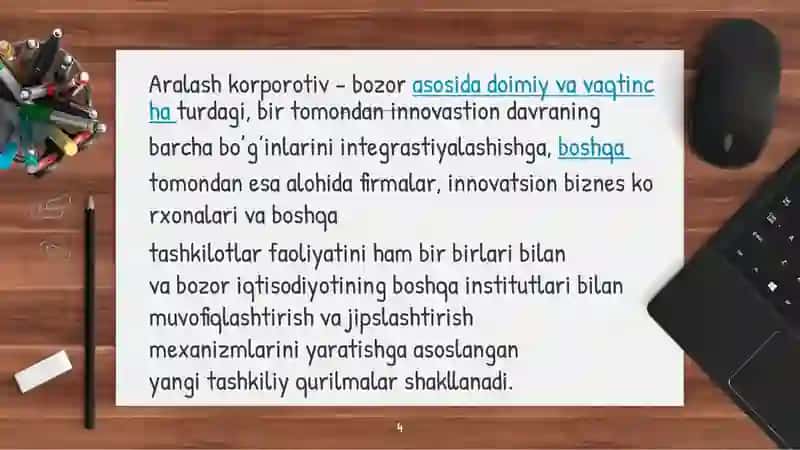 Innovatsion faoliyatning tashkiliyshakllari 4
