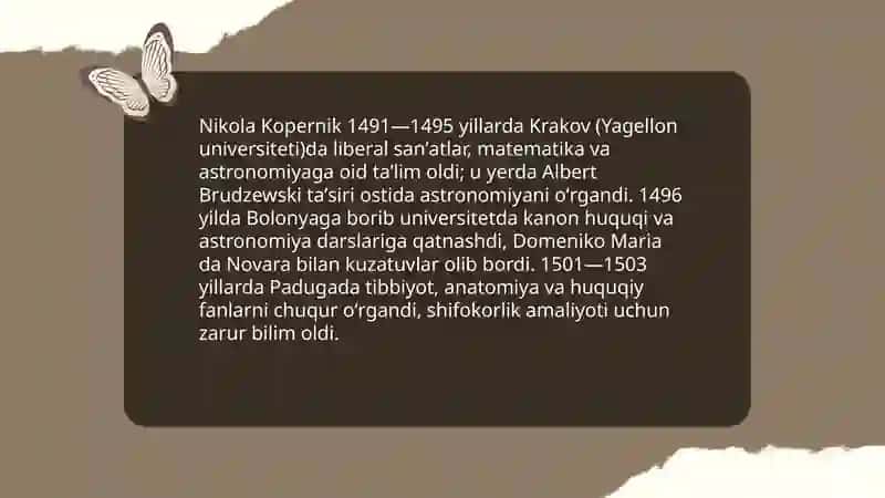 Nikola Kopernik hayoti va ilmiy faoliyati 4