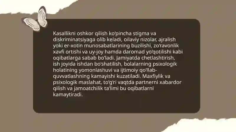 OITS va jinsiy yo’l bilan yuqadigan kasalliklarning ijtimoiy-psixologik muommolari 4