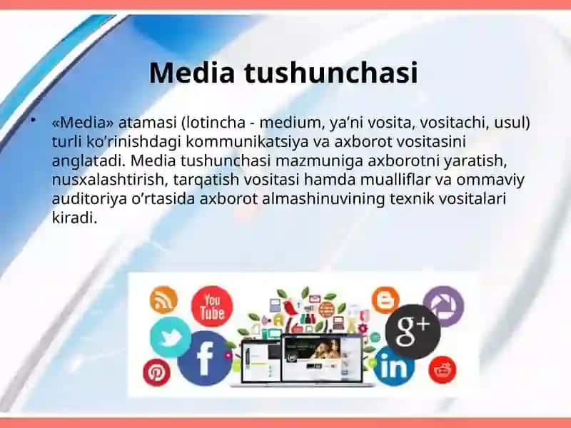 Raqamli media va TV texnologiyalarfanigakirish 4