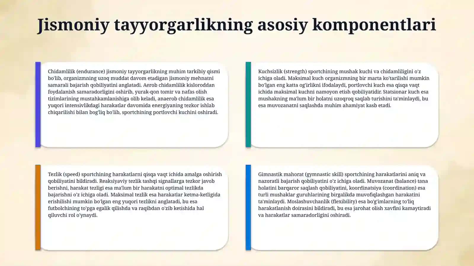 Sport tayyorgarligida futbolchilarning malakasining o`rni 4