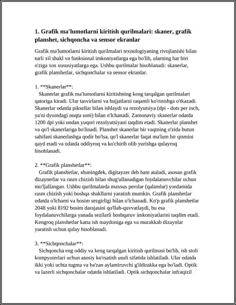 GRAFIK AXBORTLARNI KIRITISH, TAXRIRLASH VA CHIQARISHNING DASTURIY VOSITALARI 4