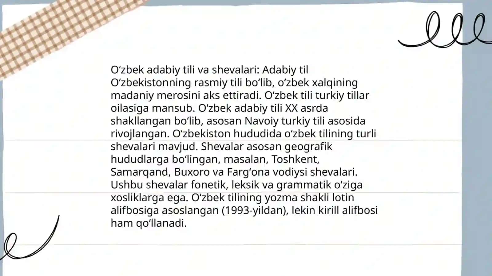 Oʻzbek shevalarining tasnifi 4