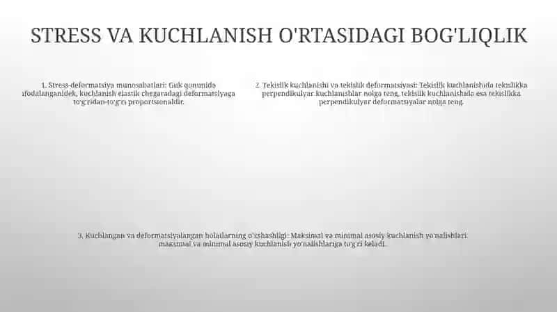 Bosh Deformatsiyalar Nuqtadagi Kuchlanganlik Va Deformatsiyalangan Holatlarning OʻXshashligi 4