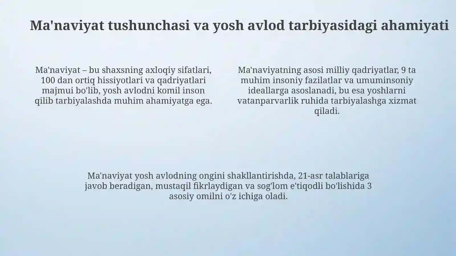 Yuksak ma’naviyatli yoshlarni tarbiyalashda O‘rta Osiyo allomalari ilmiy merosining o‘rni 4