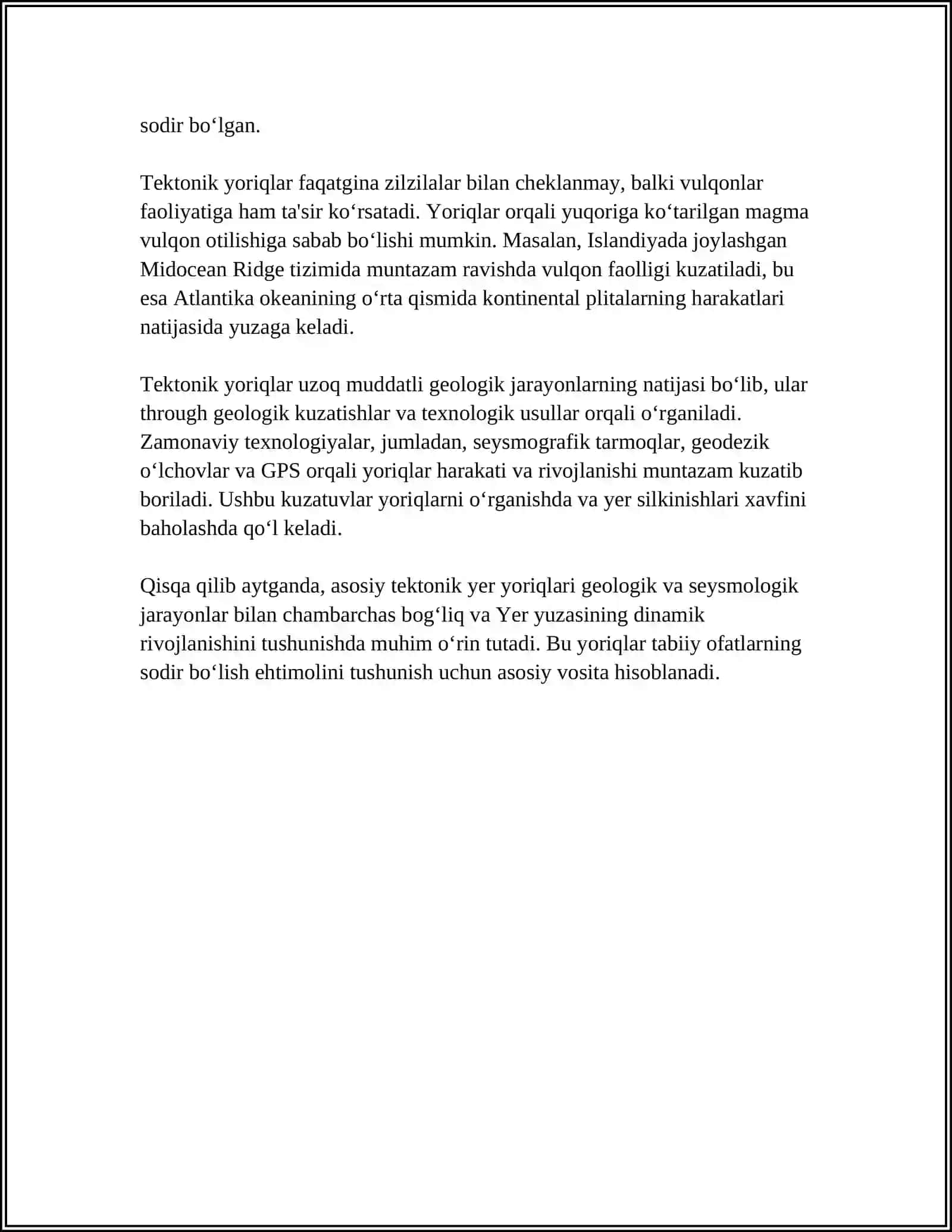 ASOSIY TEKTONIK YER YORIQLARI XARITASI BILAN ISHLASH 4