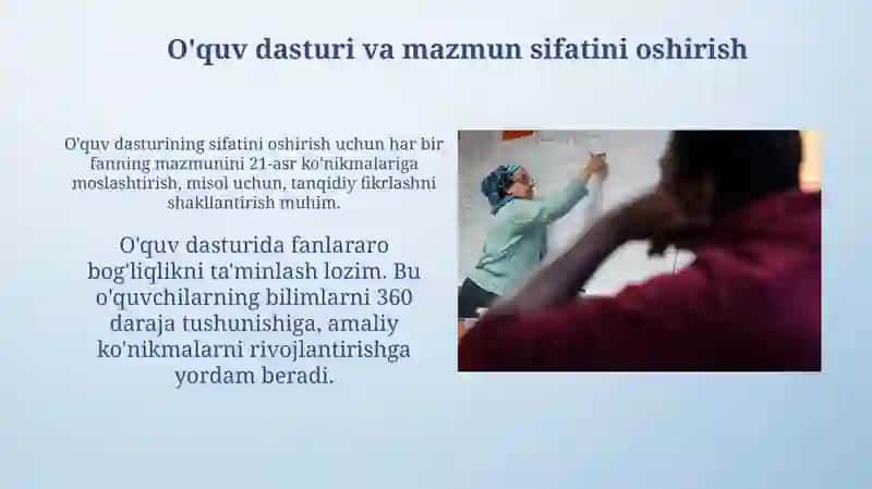 Ta'lim sifati boshqaruvini takomillashtirish omillari 4