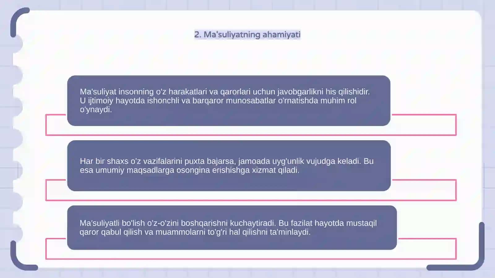 Mustaqillik, ma'suliyat va o'z-o'zini nazorat qilish 4