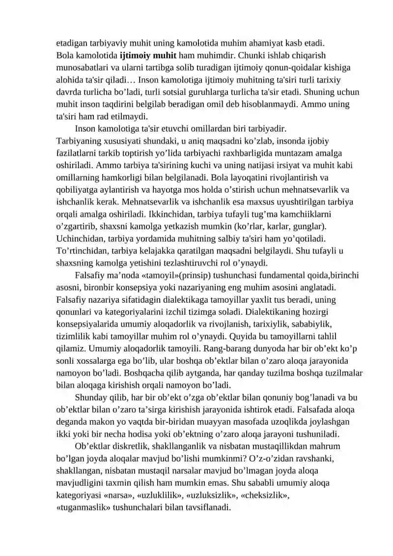 Rivojlanishning umumiy qonunlari va kategoriyalari 4
