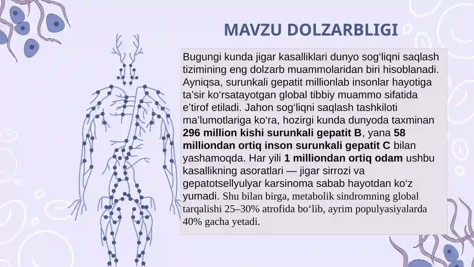SURUNKALI GEPATIT BILAN OG‘RIGAN BEMORLARDA METABOLIK SINDROM VA OVQATLANISHNING AHAMIYAT 4