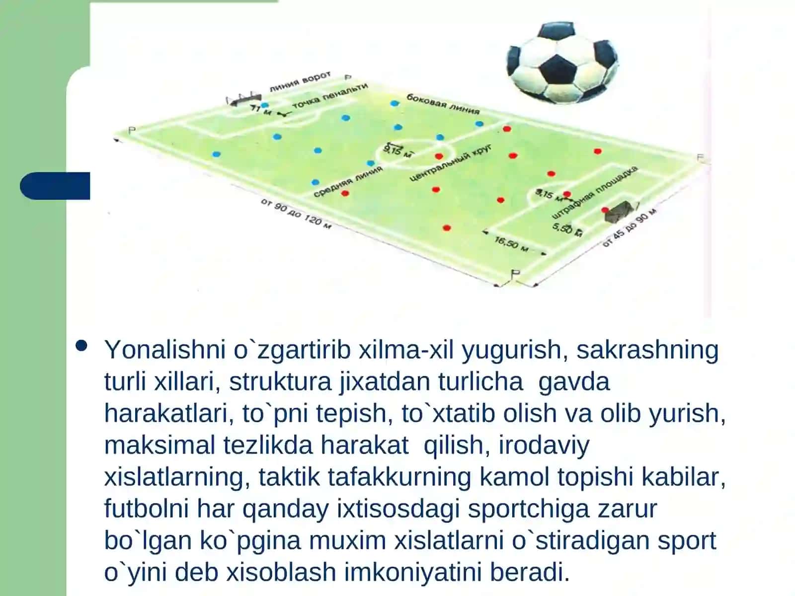 Futbol o`yinning texnikasi tasnifi 4