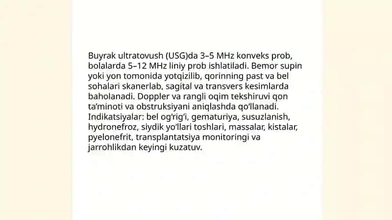 Siydik ayrish tizimi a’zolari tibbiy vizualiyatsiyasi 4