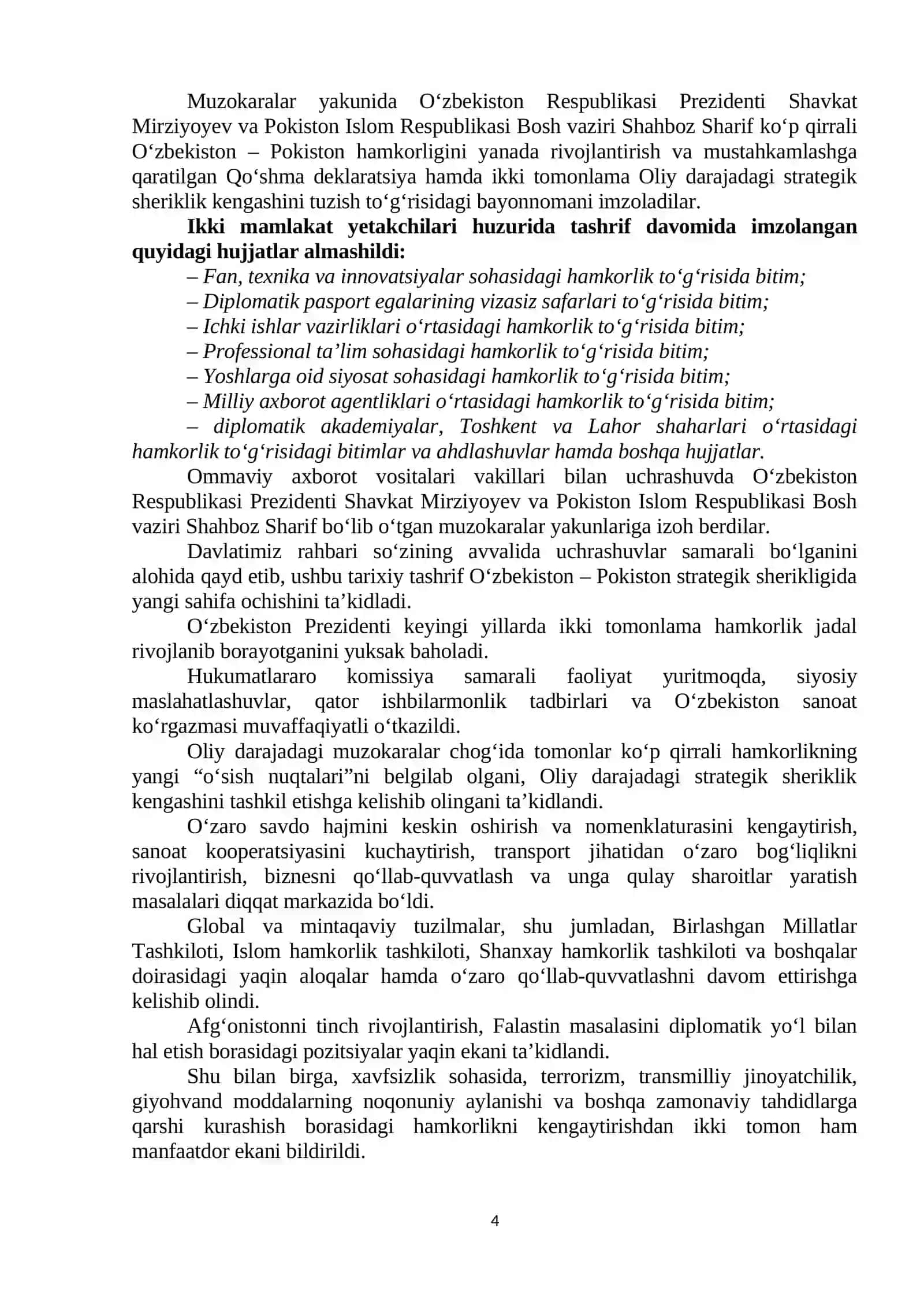 O‘zbekiston Respublikasi Prezidenti Shavkat Mirziyoyev maktubi 4
