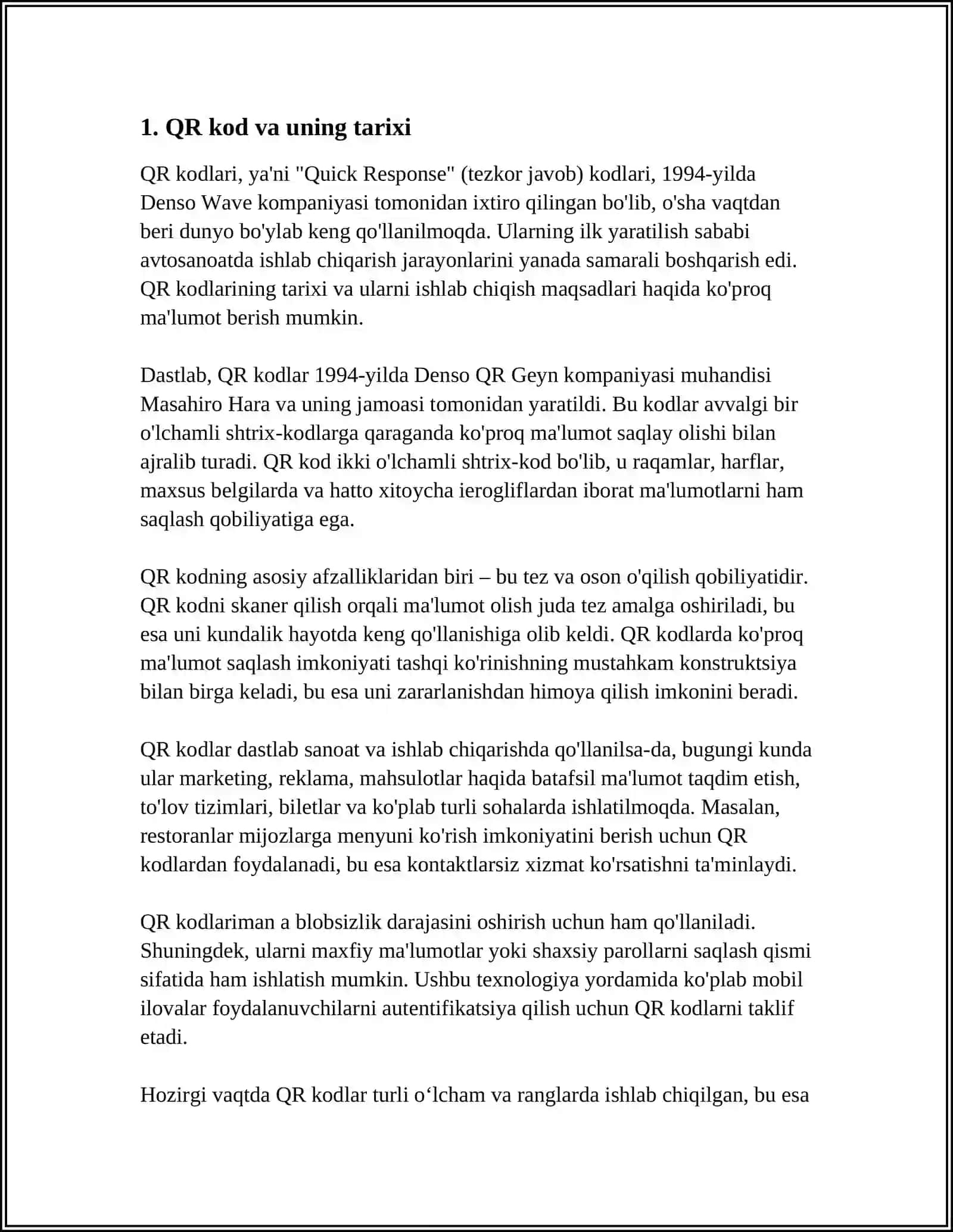 QR-KOD KODLASH TIZIMI 4