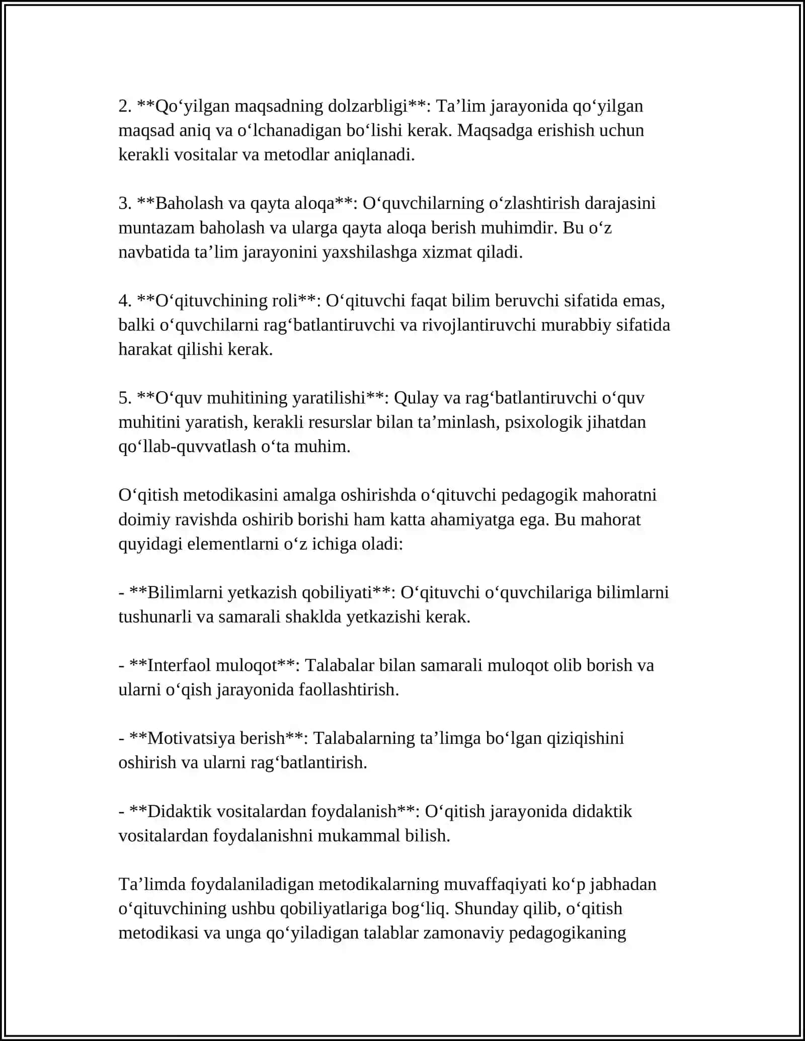 ONA TILI FANI BO‘YICHA UZLUKSIZ TA‘LIMNING DAVLAT TA'LIM STANDARTLARI VA O‘QUV DASTURLARI MAZMUNINI TAHLIL QILISH 4