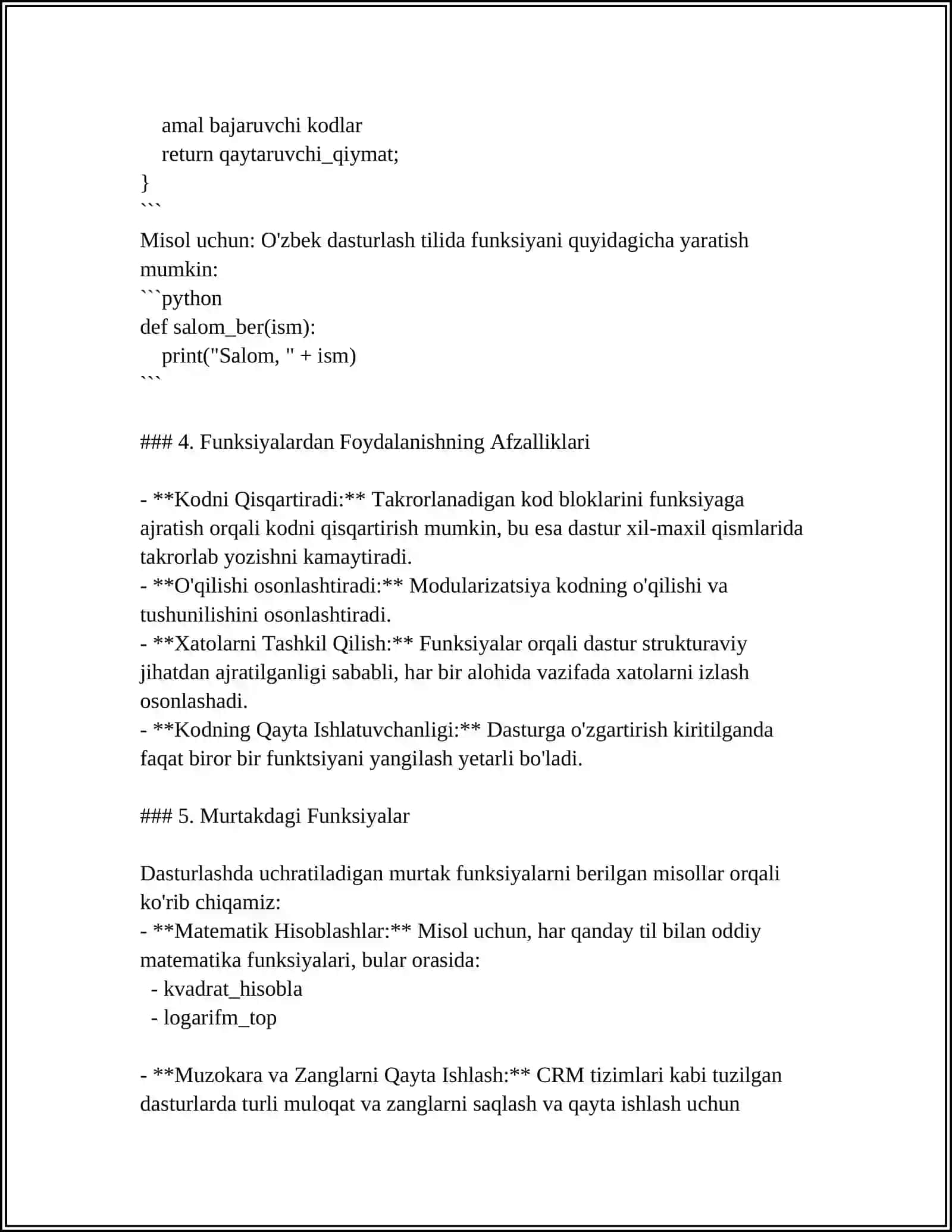 PYTHON DASTURLASH TILIDA FUNKSIYALAR 4